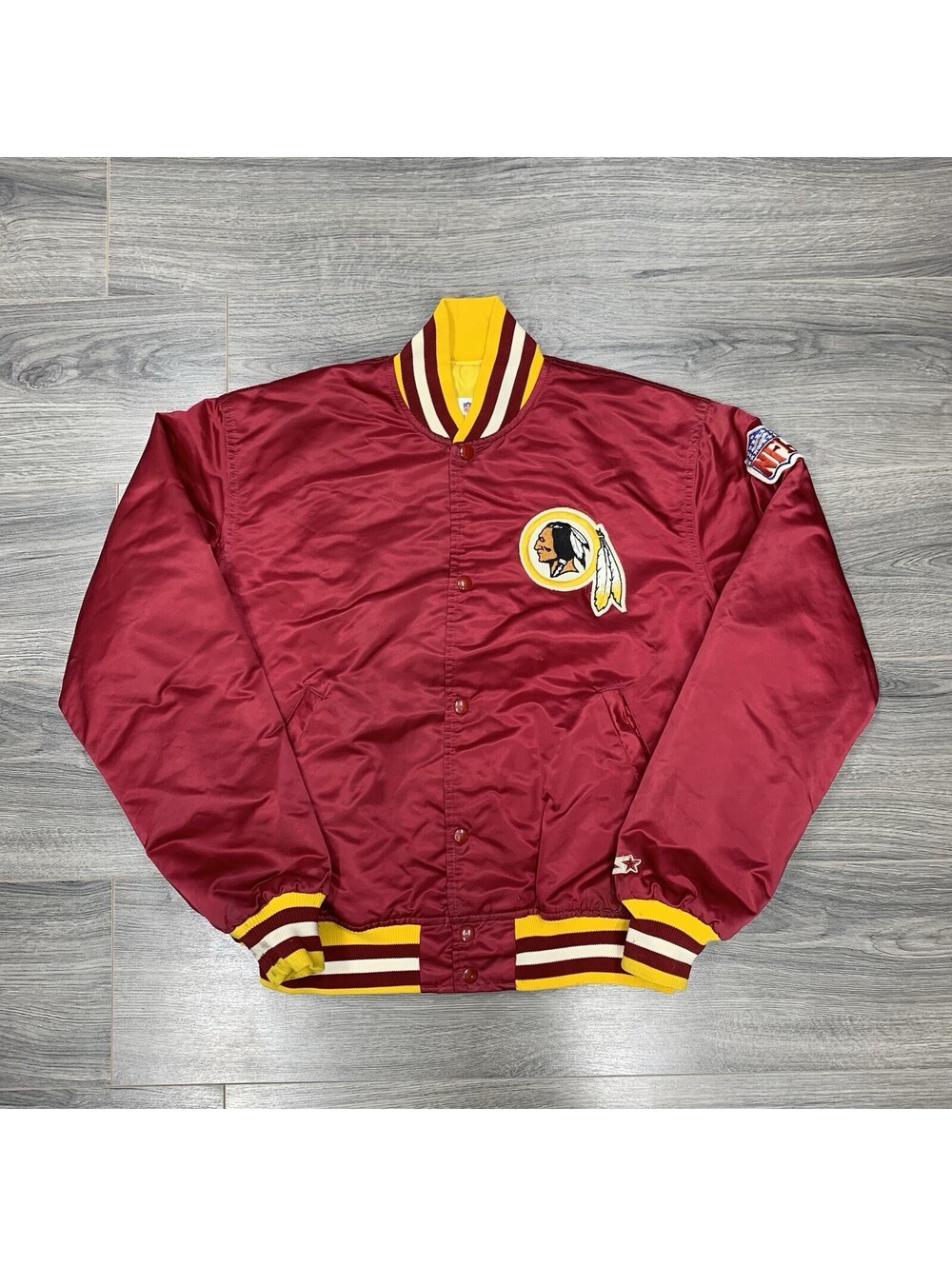 Vintage 1980S Starter Washington Redskins Satin Jacket Large Men’s Rare Burgundy